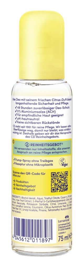 CD CD DEO ATOMIZ SZKŁO 75ml Citrus