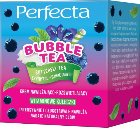 DAX PERFECTA Bubble Tea Krem do twarzy nawilżająco-rozświetlający Butterfly Tea, Erytrytol + Dzikie Indygo 50 ml