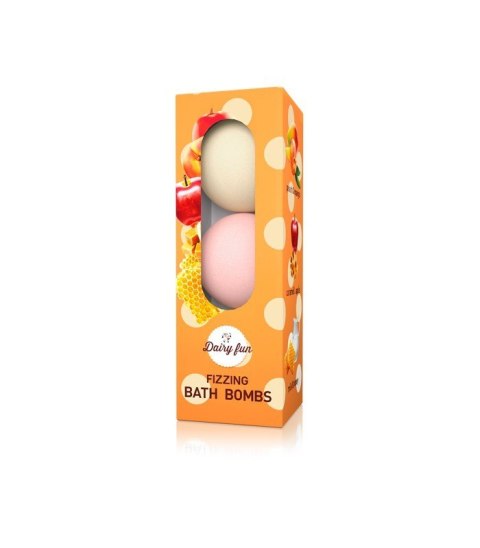 DELIA DELIA COSMETICS DAIRY FUN Musujące kule do kąpieli - Mleko Miód, Karmelowe Jabłko Brzoskwinia 3 x 100 g