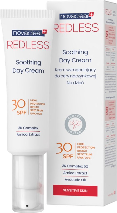 Novaclear Redless SPF 30 krem wzmacniający do cery naczynkowej na dzień 50 ml