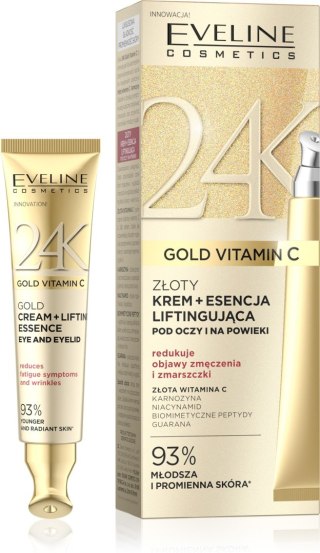 Eveline 24K Gold Vitamin C złoty krem + esencja liftingujące pod oczy i na powieki 15 ml