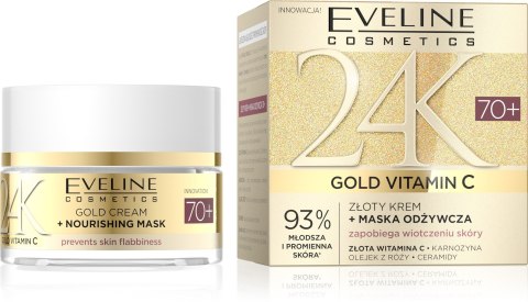 Eveline 24K Gold Vitamin C Złoty krem-maska odżywcza 70+ 50 ml