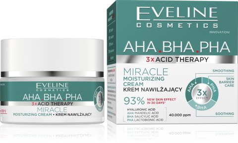 Eveline 3 x Acid Therapy krem nawilżający do twarzy 50 ml
