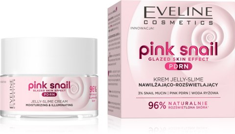 Eveline Pink Snail krem nawilżająco - rozświetlający Jelly Slime 50 ml