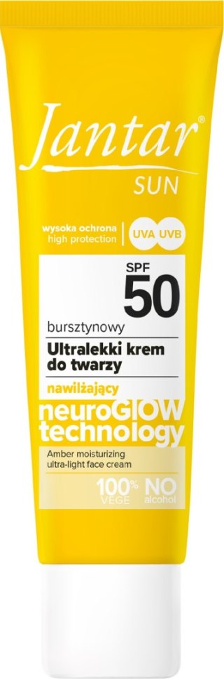 Farmona Jantar Sun bursztynowy ultralekki krem nawilżający do twarzy, SPF 50 50 ml