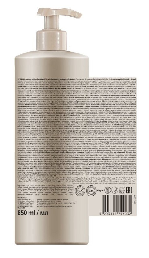 FORTE SWEEDEN FS ROMANTIC Szampon 850ml volume