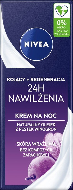 Nivea 24H Nawilżenia kojący krem do twarzy na noc 50 ml