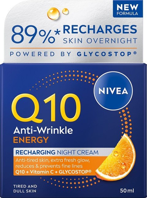 Nivea Q10 Energy Regeneracja przeciwzmarszczkowy krem na noc 50 ml