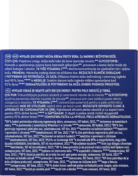 Nivea Q10 Energy Regeneracja przeciwzmarszczkowy krem na noc 50 ml