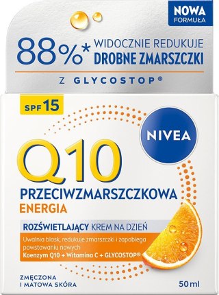 Nivea Q10 przeciwzmarszczkowa Energia krem na dzień rozświetlający SPF 15 50 ml