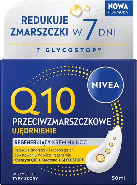 Nivea Q10 przeciwzmarszczkowe Ujędrnienie regenerujący krem na noc - wszystkie typy skóry 50 ml