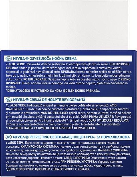 Nivea V 24H NAWILŻENIA+REGENER krem n/noc cnm