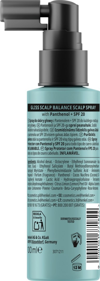 Gliss SCALP spray do skóry głowy SPF20 100 ml