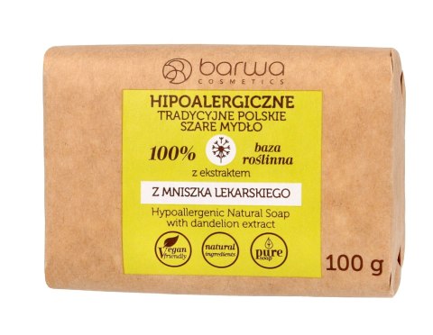 BARWA BARWA Hipoalergiczna Szare Mydło tradycyjne polskie w kostce -Mniszek Lekarski 100g