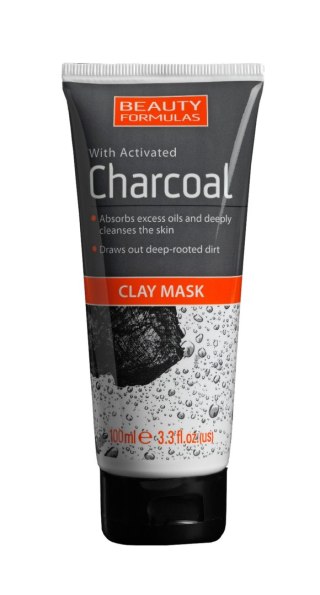 BEAUTY FORMULAS Beauty Formulas Charcoal Maseczka z glinką głęboko oczyszczająca z aktywnym węglem 100ml
