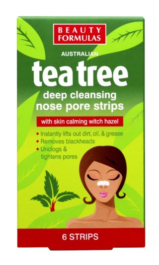 BEAUTY FORMULAS Beauty Formulas Tea Tree Głęboko oczyszczające paski na nos 1op-6szt
