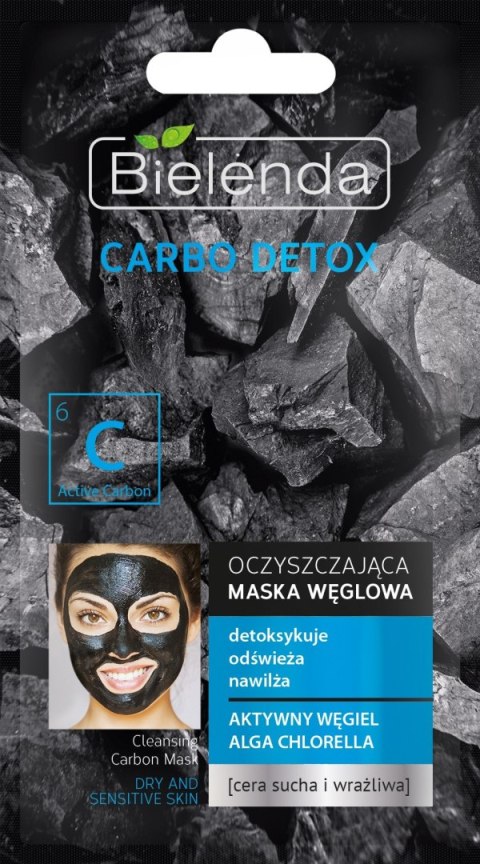 BIELENDA Bielenda Carbo Detox Czarny Węgiel Maska oczyszczająca do cery suchej i wrażliwej 8g