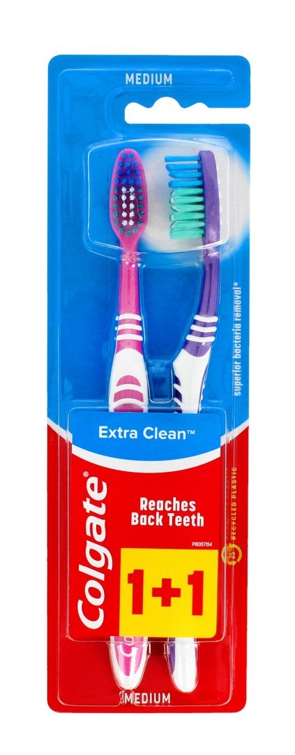 COLGATE Colgate Szczoteczka DUO Extra Clean Średnia - mix kolorów 1 op.-2szt