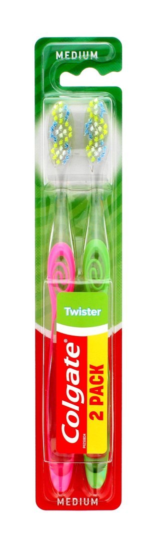 COLGATE Colgate Szczoteczka DUO Twister Średnia - mix kolorów 1op.-2szt