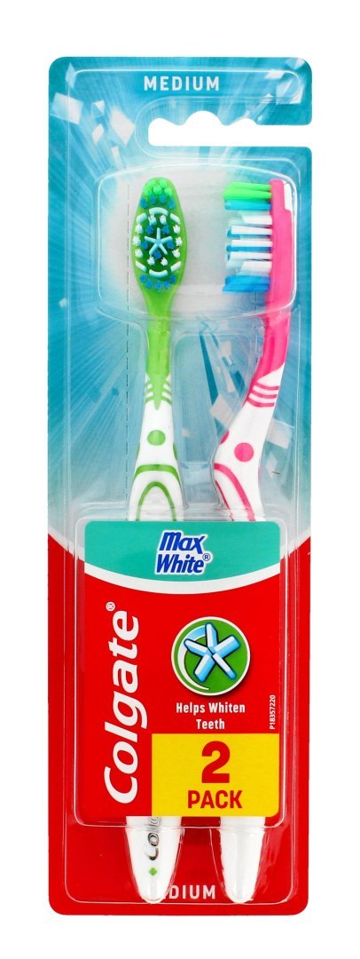 COLGATE Colgate Szczoteczka Max White średnia - mix kolorów 1+1 Gratis