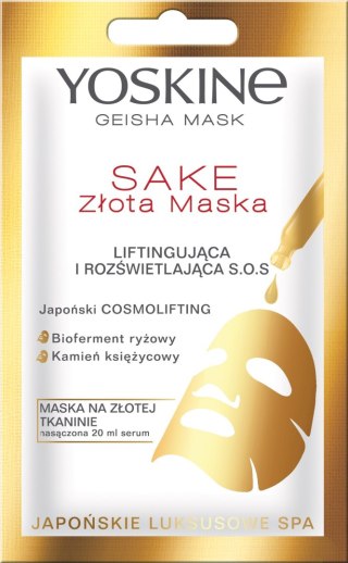 DAX YOSKINE Geisha Mask Sake Złota Maska na tkaninie liftingująco - rozświetlająca S.O.S. 20 ml