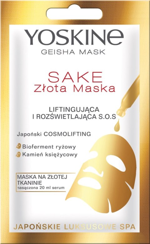 DAX YOSKINE Geisha Mask Sake Złota Maska na tkaninie liftingująco - rozświetlająca S.O.S. 20 ml