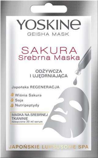 DAX YOSKINE Geisha Mask Sakura Srebrna Maska na tkaninie odżywcza i ujędrniająca 20 ml