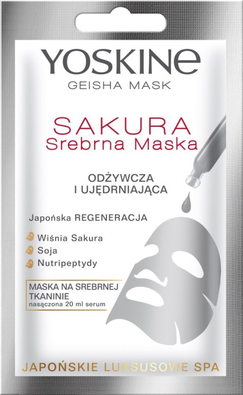DAX YOSKINE Geisha Mask Sakura Srebrna Maska na tkaninie odżywcza i ujędrniająca 20 ml