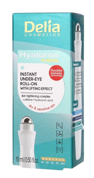 DELIA Delia Cosmetics Hyaluron Fusion 50+ Roll-on liftingujący pod oczy 15ml