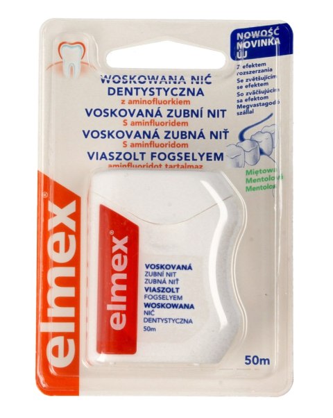 ELMEX/MERIDOL Elmex Nić do zębów woskowana miętowa 1szt-50m