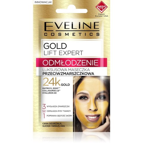 EVELINE EVELINE Gold Lift Expert Luksusowa maseczka przeciwzmarszczkowa 3w1 odmłodzenie 7 ml