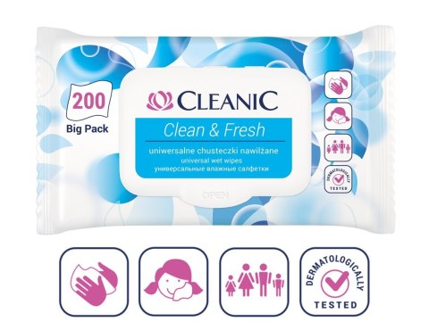 HARPER Cleanic Chusteczki nawilżane uniwersalne Clean&Fresh 1op.-200szt