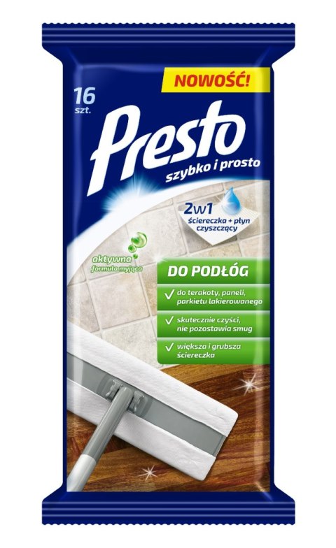 HARPER Presto Ściereczki czyszczące+płyn 2w1 do podłóg 1op.-16szt
