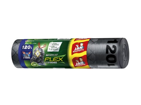 JAN N. GROSIK Sarantis Jan Niezbędny Worki na śmieci Magnum Flex&Strong z taśmą 120L 1op.-8szt