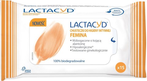 LACTACYD LACTACYD Femina Chusteczki do higieny intymnej 1 op. - 15 szt.