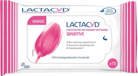 LACTACYD LACTACYD Sensitive Chusteczki do higieny intymnej 1 op. - 15 szt.