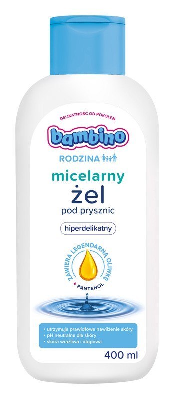 NIVEA BAMBINO Rodzina Micelarny żel pod prysznic hiperdelikatny 400 ml