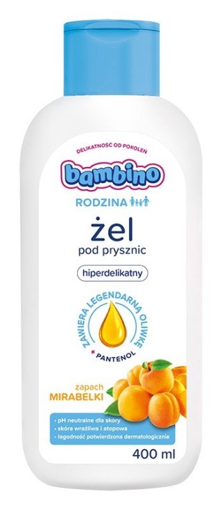 NIVEA BAMBINO Rodzina Żel pod prysznic hiperdelikatny o zapachu mirabelki 400 ml