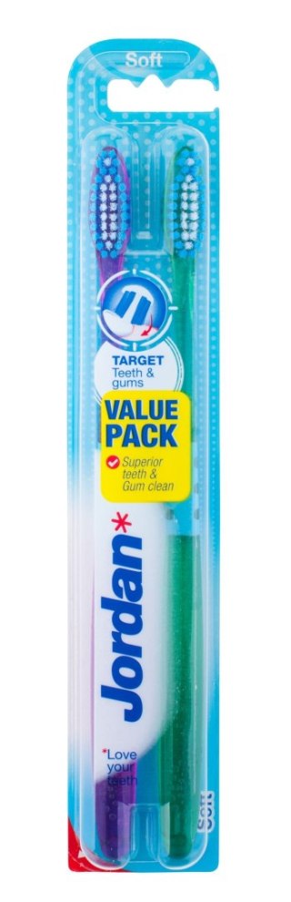 ORKLA Jordan Szczoteczka do zębów DUO Target Teeth & Gums soft mix kolorów 1 op-2szt