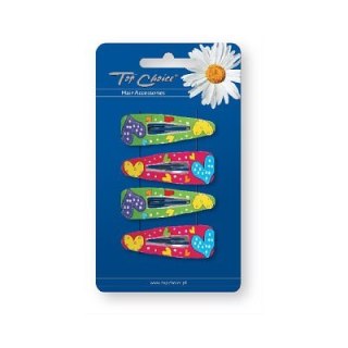 TOP CHOICE TOP CHOICE Spinki do włosów - serca czerwone i zielone pyk 1op-4szt