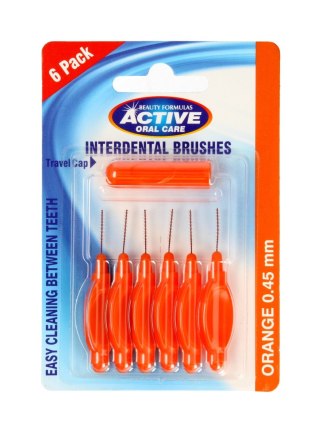 BEAUTY FORMULAS Beauty Formulas Active Oral Care Czyściki do przestrzeni międzyzębowych 0.45mm orange 1op.-6szt