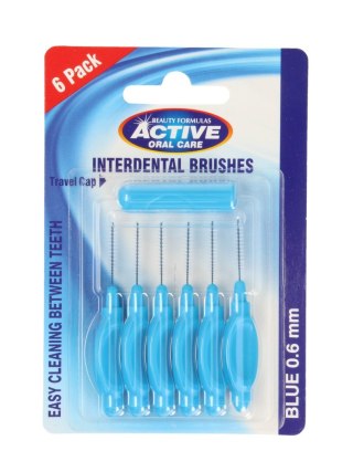 BEAUTY FORMULAS Beauty Formulas Active Oral Care Czyściki do przestrzeni międzyzębowych 0.6mm blue 1op.-6szt