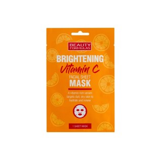 BEAUTY FORMULAS Beauty Formulas Brightening Vitamin C Maska rozjaśniająca na tkaninie z Witaminą C 1szt