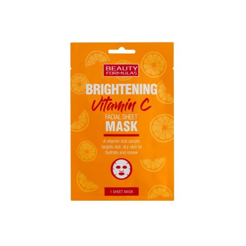 BEAUTY FORMULAS Beauty Formulas Brightening Vitamin C Maska rozjaśniająca na tkaninie z Witaminą C 1szt