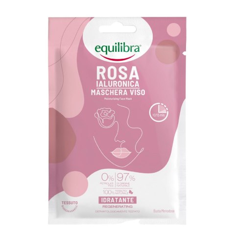 BEAUTY FORMULAS Equilibra Rosa Różana Maska nawilżająca na twarz z kwasem hialuronowym 1szt.