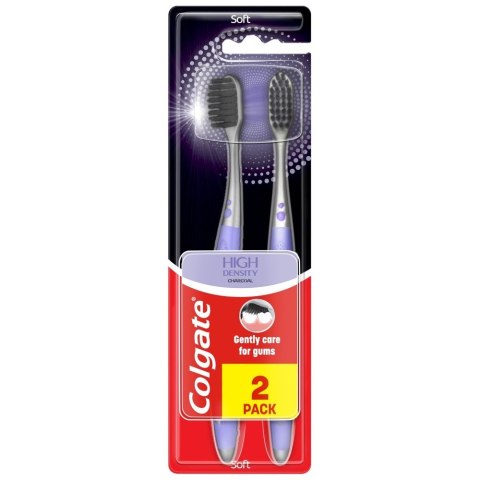 COLGATE Colgate Szczoteczka do zębów High Density Charcoal - soft DUO 1op.-2szt