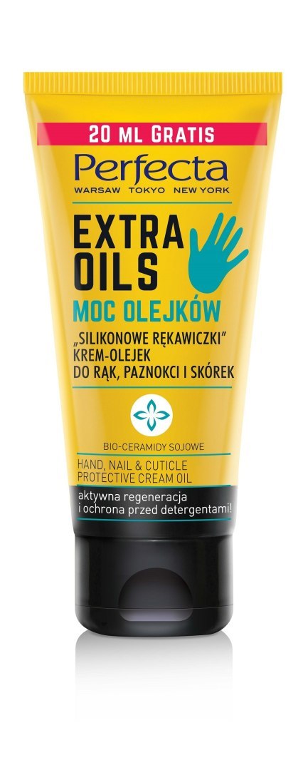 DAX PERFECTA Extra Oils Krem-olejek do rąk, paznokci i skórek - Silikonowe Rękawiczki - tubka 80 ml