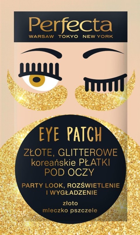 DAX PERFECTA Eye Patch Złote Glitterowe Koreańskie Płatki pod oczy 1 op. - 2 szt.