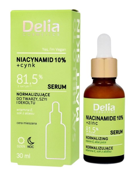 DELIA DELIA Serum do twarzy, szyi i dekoltu Niacynamid 10%+Cynk 81,5% 30 ml