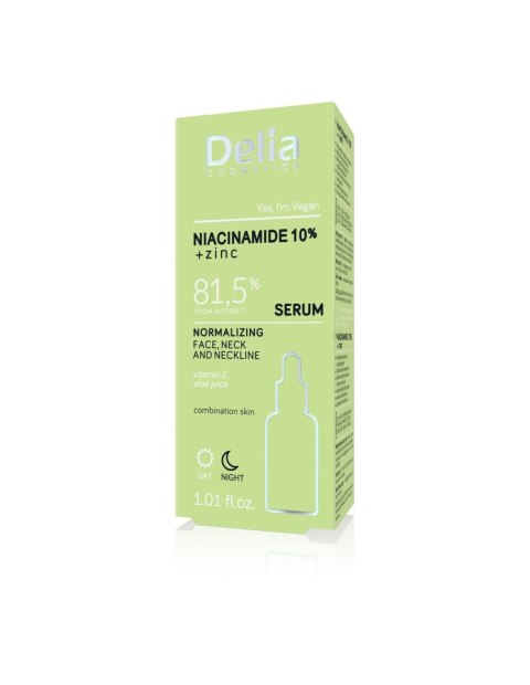 DELIA DELIA Serum do twarzy, szyi i dekoltu Niacynamid 10%+Cynk 81,5% 30 ml